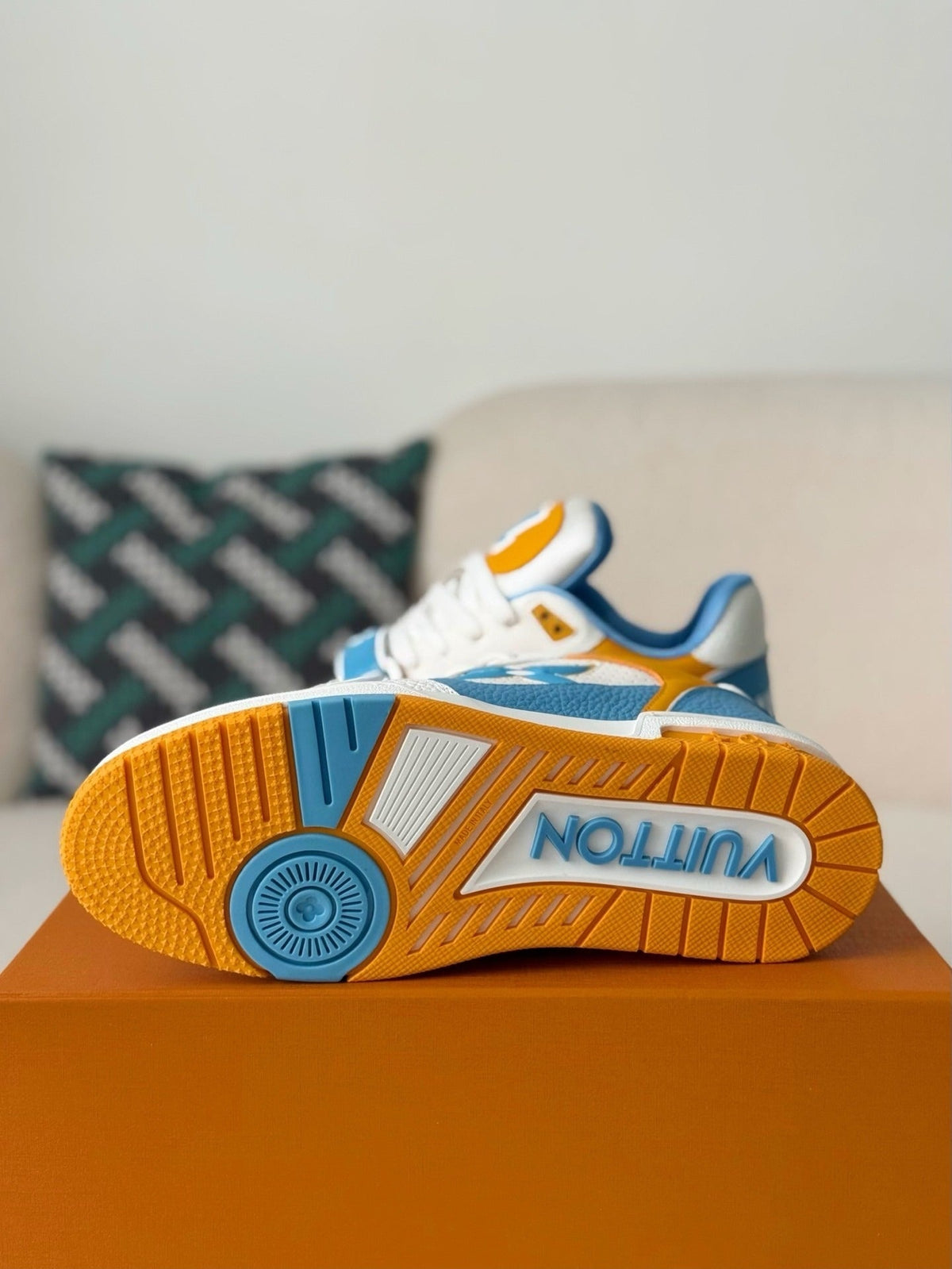 Louis Vuitton LV Trainer Blue Velcro Strap Sneaker